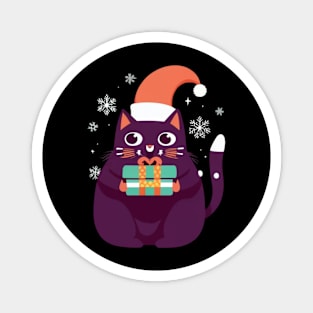 christmas black cat Magnet